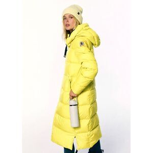 Parajumpers Panda Extra Long Down Jacket Puffer Coat Small Charlock Yellow NEW